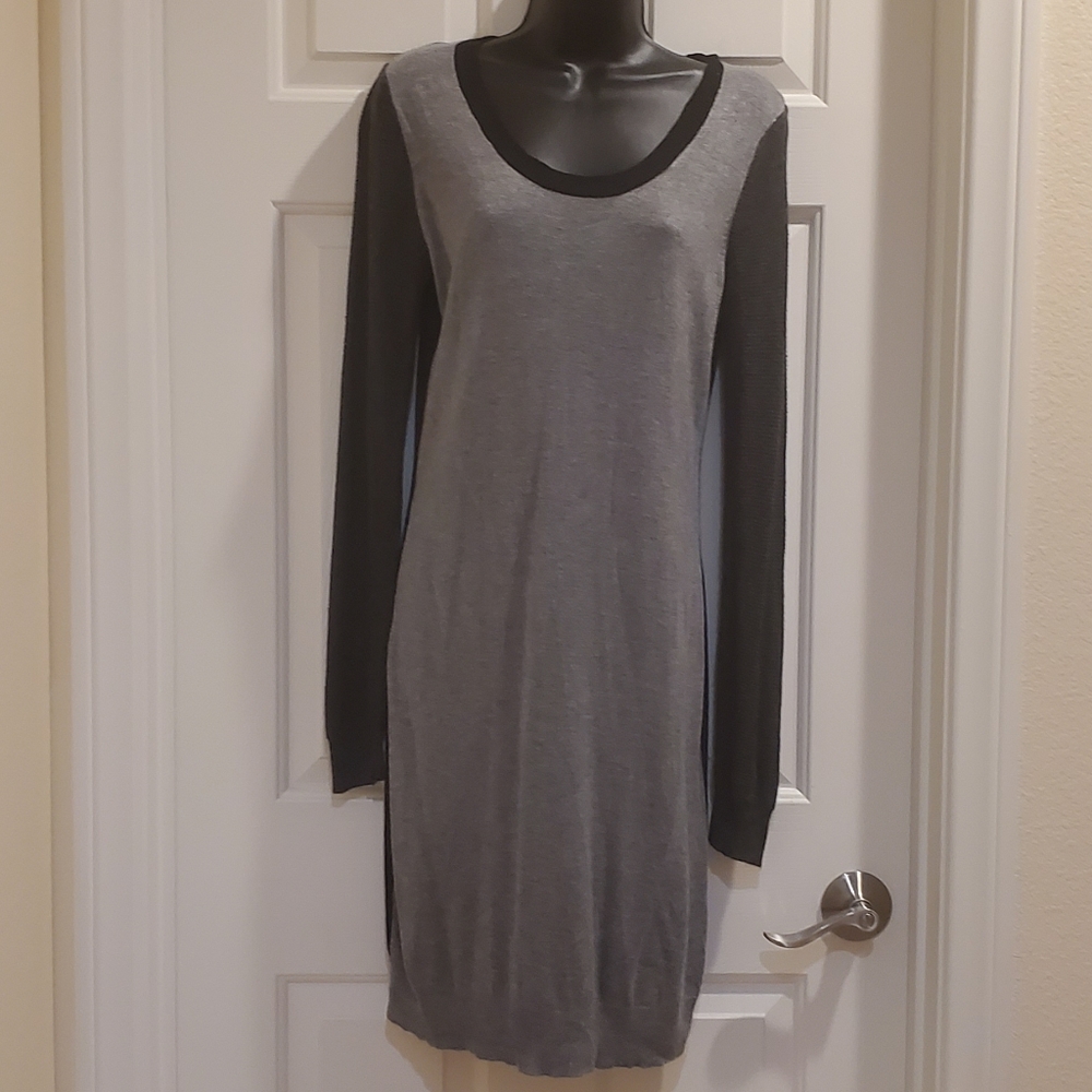 Gray and Black Sweater Dress